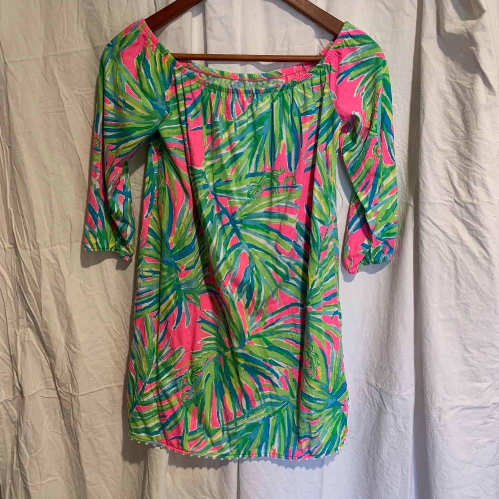 Lilly Pulitzer Girls Mini Enna Dress Royal Lime XL